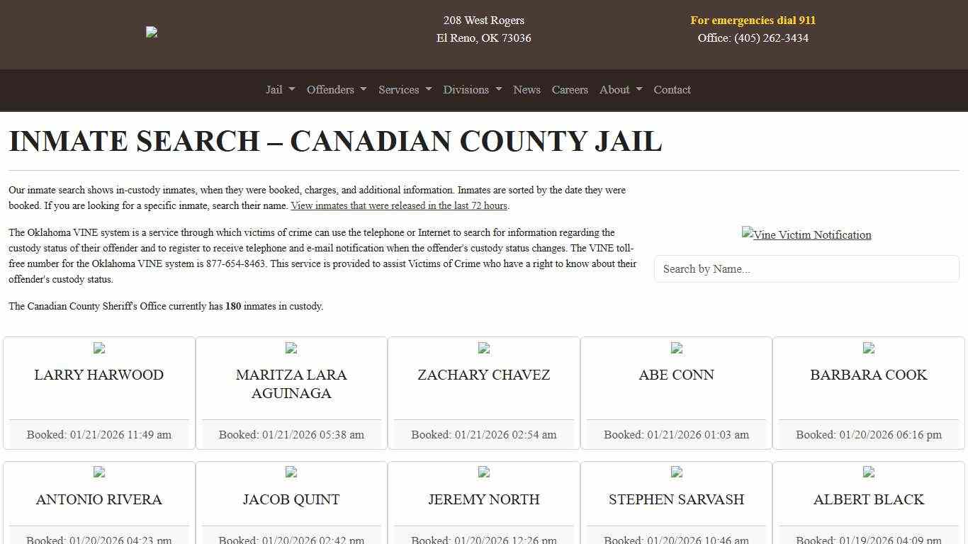 Inmate Search | Canadian County Sheriff's Office